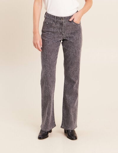 Jean bootcut longueur standard denim gris femme