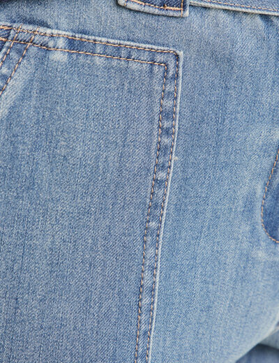 Jean paperbag 7/8ème denim double stone femme