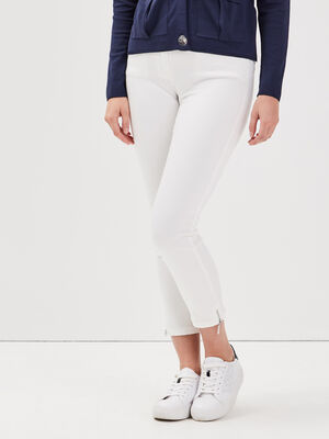 Pantalon 78 satin ecru femme