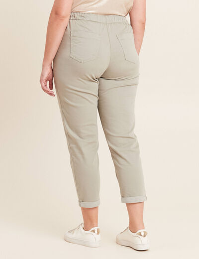 Pantalon coupe mom 7/8&egrave;me vert clair femme