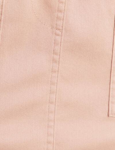 Jupe droite r&eacute;versible marron femme