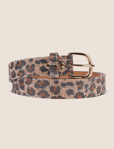 Ceinture fine avec strass couleur cuivre femme
