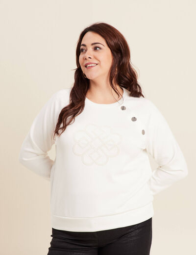 T-shirt manches longues ecru femme