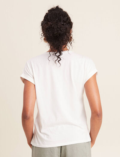 T-shirt manches courtes ecru femme