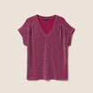 T-shirt manches courtes rouge fonc&eacute; femme