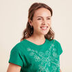 T-shirt col rond manches courtes vert menthe femme