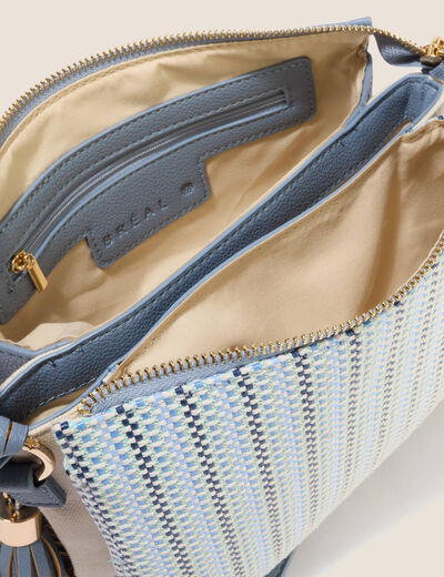 Sac bandouli&egrave;re avec 3 poches bleu femme