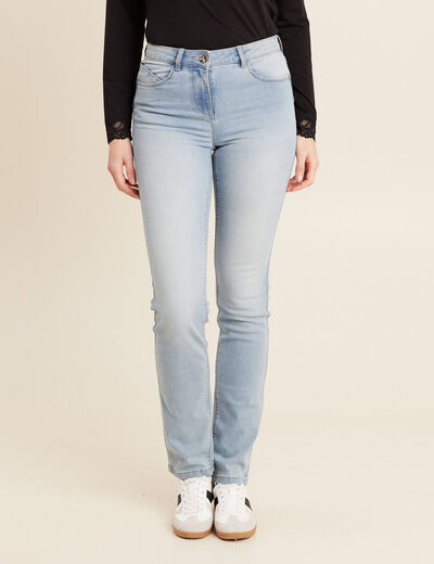 Jean coupe ajust&eacute;e long denim baby bleu femme