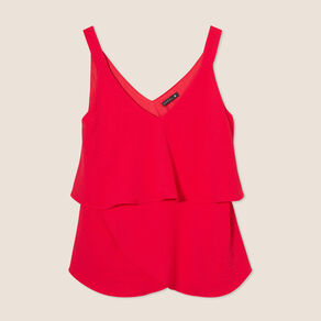 Débardeur ample sans manches rouge femme