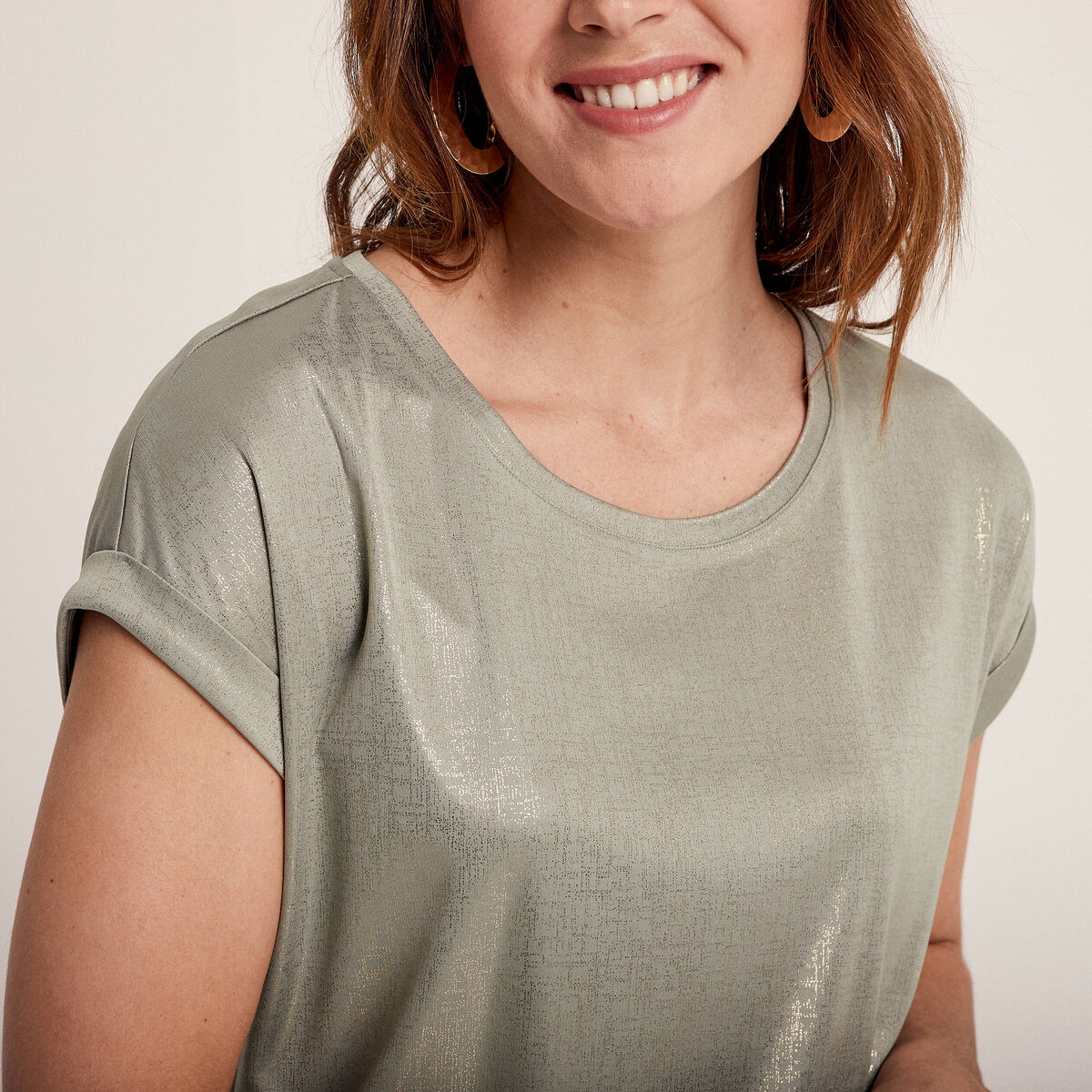 T-shirt manches courtes vert clair femme