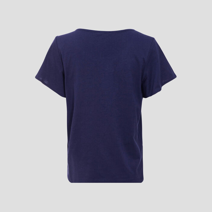 T-shirt manches courtes bleu marine femme