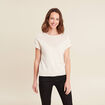 Pull manches courtes ecru femme