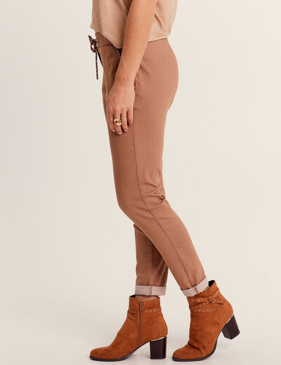 Pantalon jogger 7/8ème marron femme