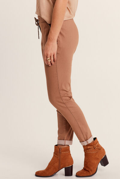 Pantalon jogger 7/8ème marron femme