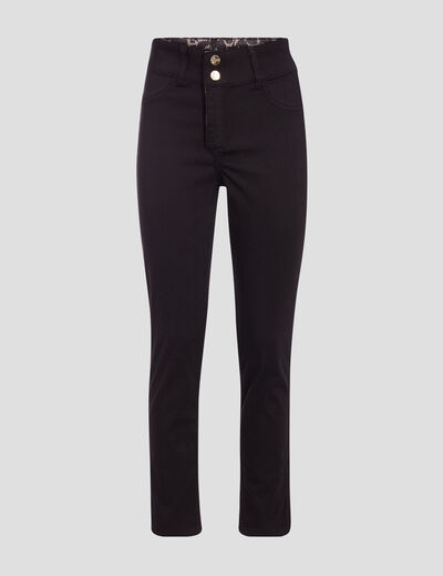 Pantalon ajusté réversible noir femme