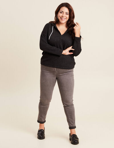 Sweat à capuche noir femme