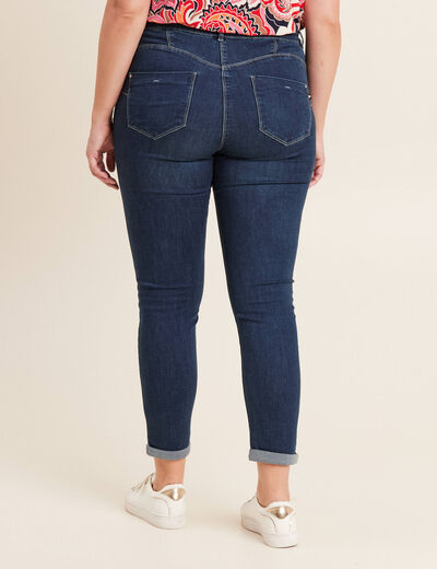 Jean coupe ajust&eacute;e 7/8&egrave;me denim brut femme
