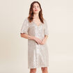 Robe évasée sequins couleur or femme
