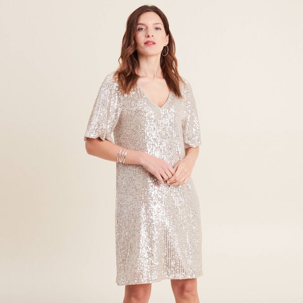 robe evasee sequins couleur or femme Robe évasée sequins couleur or femme