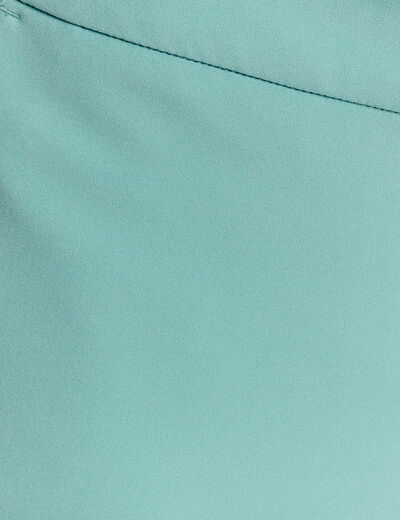 Pantalon flou 7/8ème bleu canard femme