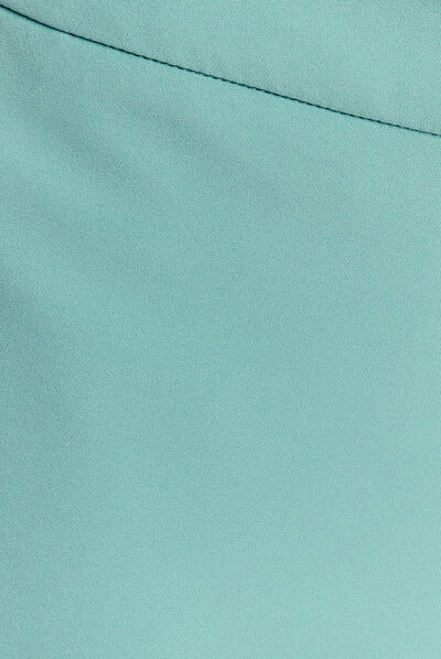 Pantalon flou 7/8ème bleu canard femme