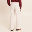 Pantalon taille haute en velours sable femme