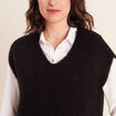 Pull sans manches noir femme