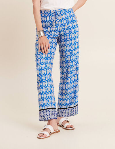 Pantalon flou bleu femme