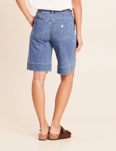 Bermuda en jean denim stone femme