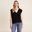 Pull sans manches noir femme