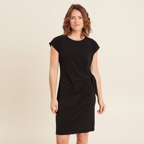 robe cintree courte col rond noir femme Robe cintrée courte col rond noir femme