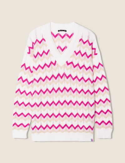 Pull confectionné en France rouge clair femme