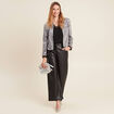 Veste zippée sequins gris argent femme