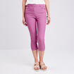 Pantacourt droit taille haute violet femme