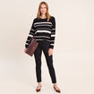 Pull col rond noir femme