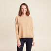 Pull manches longues beige femme