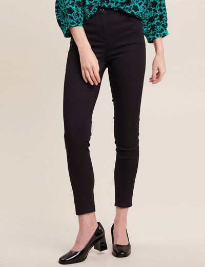 Pantalon léger taille haute 7/8ème noir femme