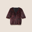 Blouse doubl&eacute;e marron femme