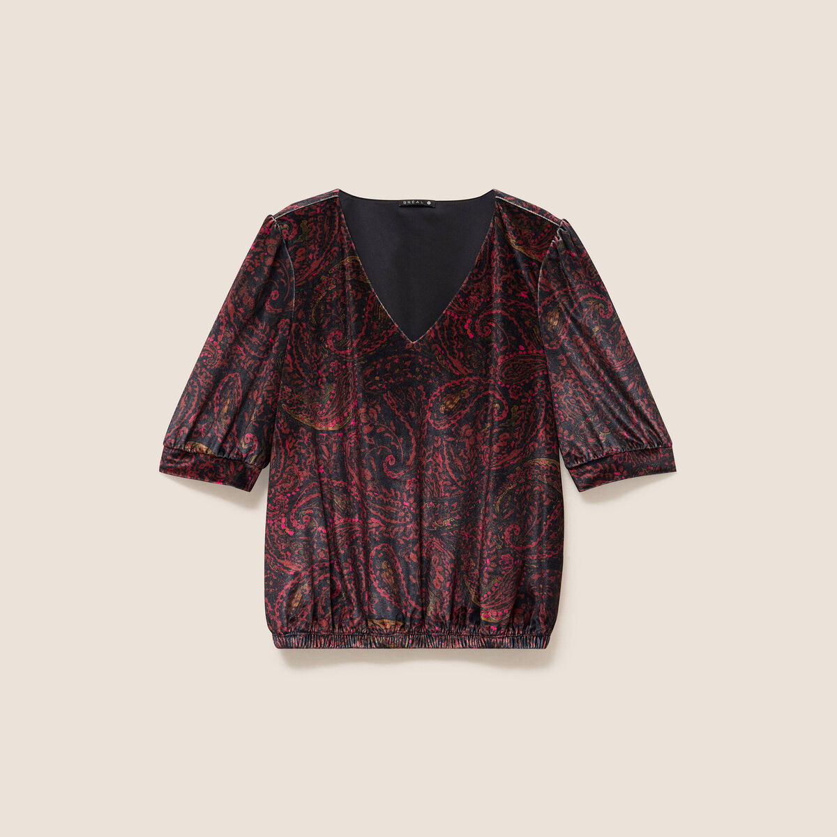 Blouse doubl&eacute;e marron femme
