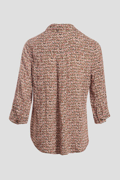 Blouse manches 3/4 ecru femme