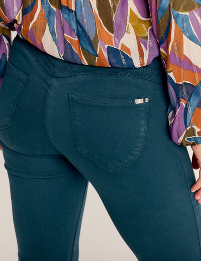 Jean magique ajusté taille standard bleu canard femme