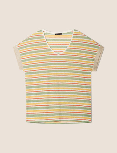 T-shirt manches courtes beige femme
