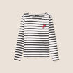T-shirt marini&egrave;re avec broderie sequins noir femme