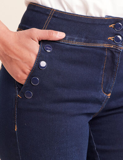 Jean bootcut taille haute denim brut femme