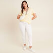 T-shirt manches courtes jaune clair femme
