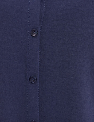 Blouse manches 3/4 bleu marine femme