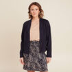 Veste droite réversible bleu foncé femme