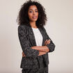 Veste tailleur manches 3/4 noir femme