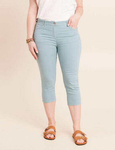 Pantacourt magique Le L&eacute;ger coupe droite bleu canard femme