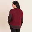 Gilet droit mi-long col v bordeaux femme